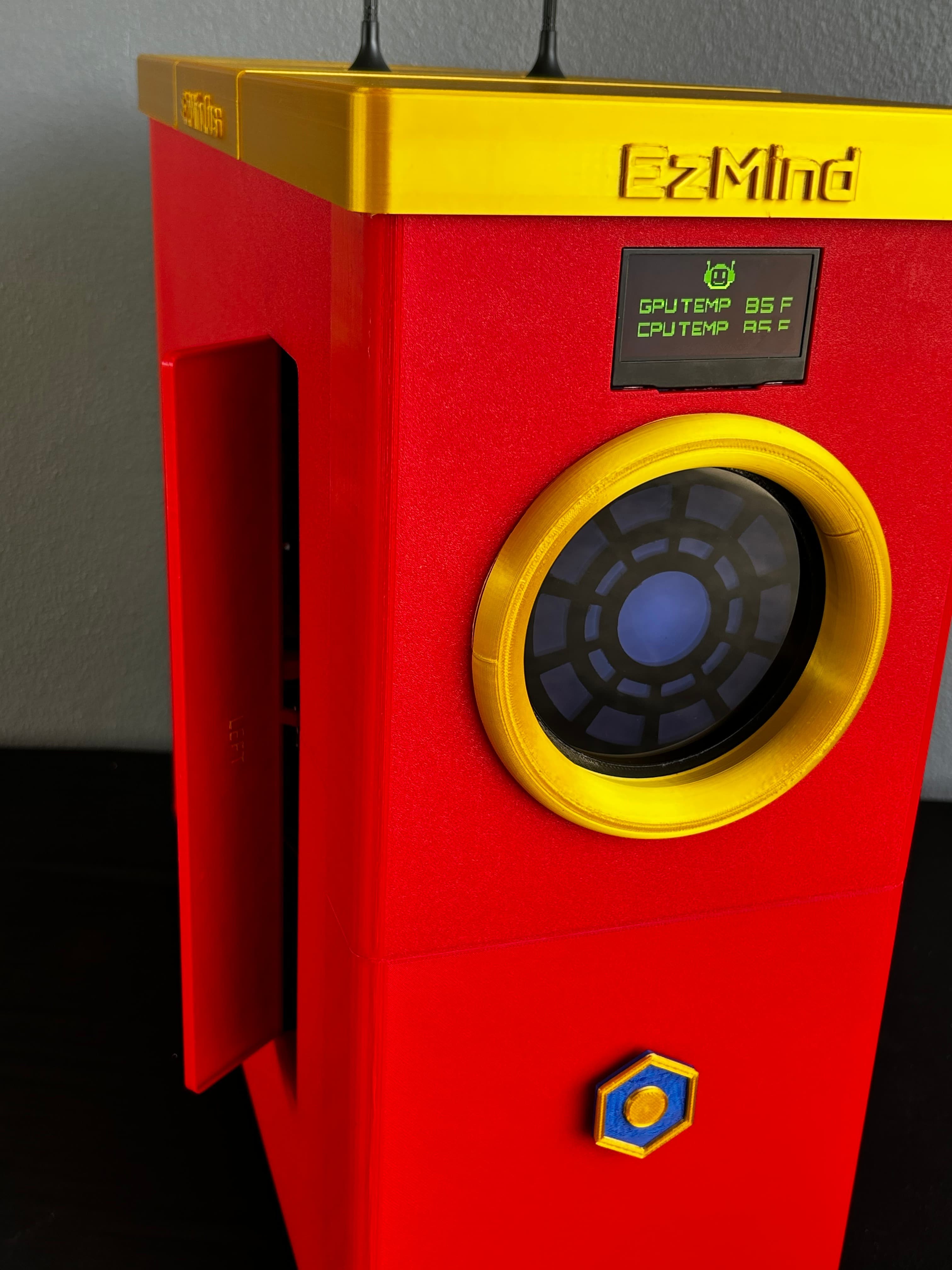 Real EzMind Shop appliance in red and gold